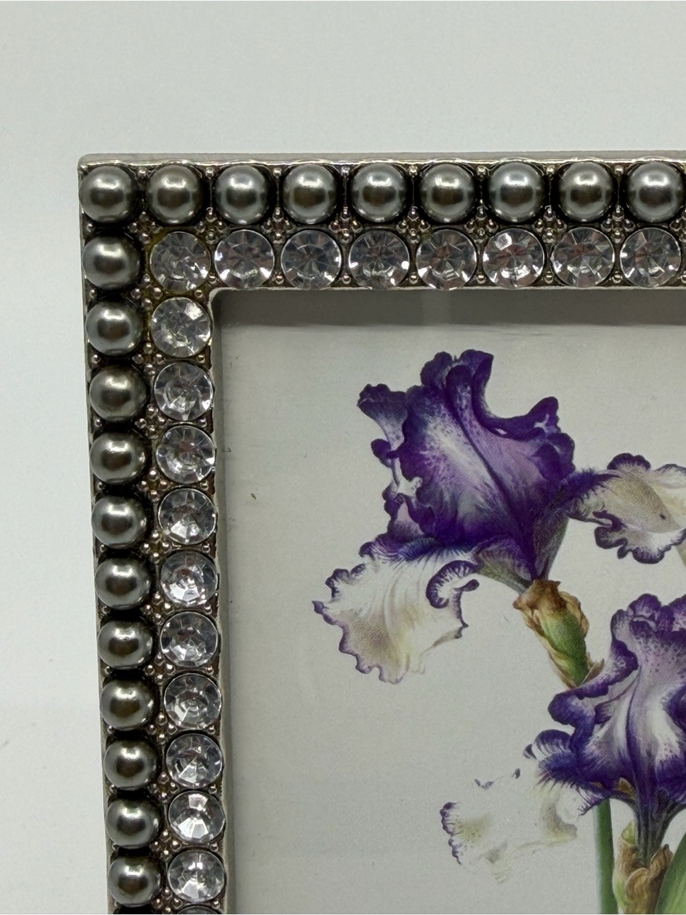 Silver Beaded Rhinestone Picture Frame - Silver - Picture 2 of 6